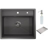 Кухонная мойка GRANULA KITCHEN SPACE KS-6051 графит матовый 6051 GPAFIT MATOBYII